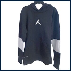 New W/Tags Nike Jordan Therma Dri-FIT Boys Hoodie Black White Size M 10-12